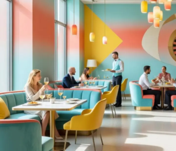 Moderní casino restaurace s elegantní atmosférou a prémiovou gastronomií
