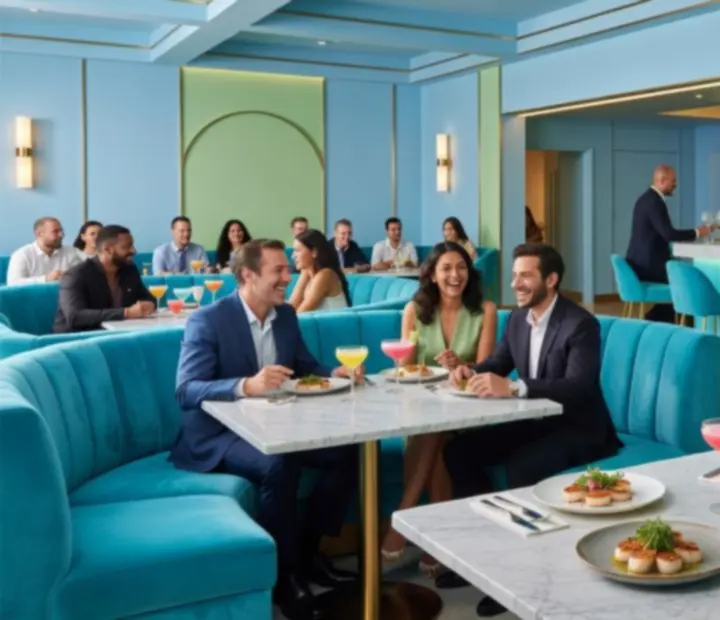 Moderní casino restaurace SazkaStar s elegantním interiérem