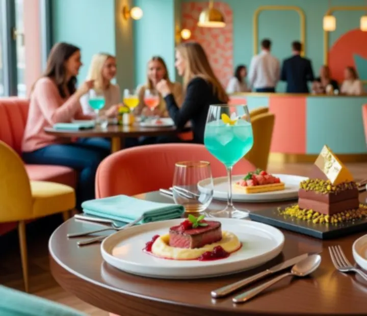 Moderní servírování signature pokrmu v casino restauraci