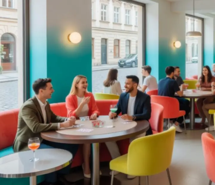 Stylový pokerový lounge s moderním interiérem
