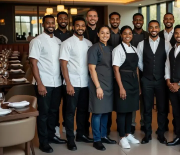 Tým restaurace SazkaStar v moderním interiéru