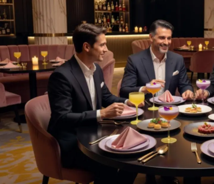 VIP večerní stolování v moderní restauraci